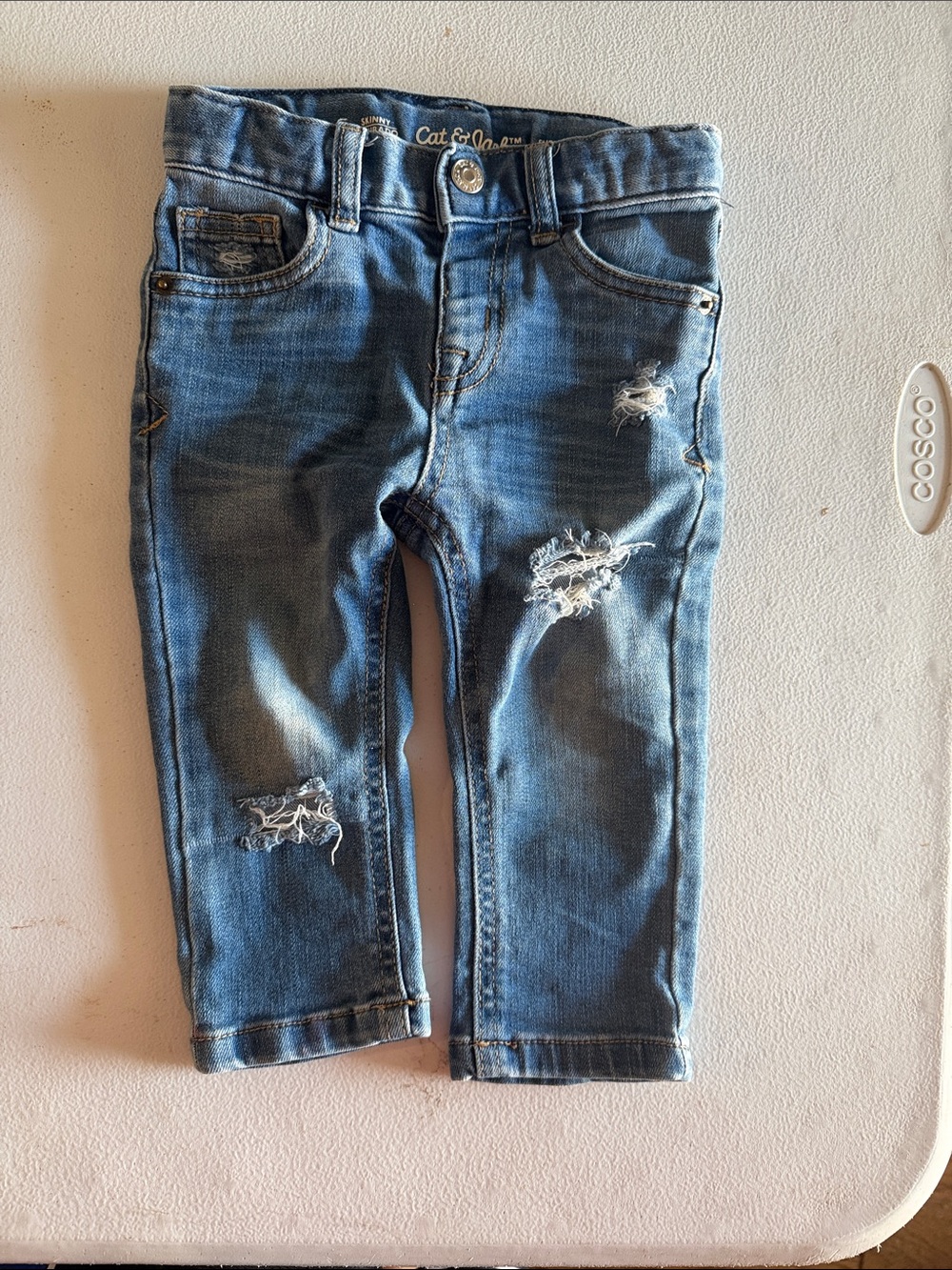 Cat & Jack Distressed Blue Toddler Skinny Jeans